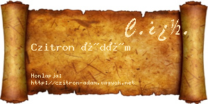 Czitron Ádám névjegykártya